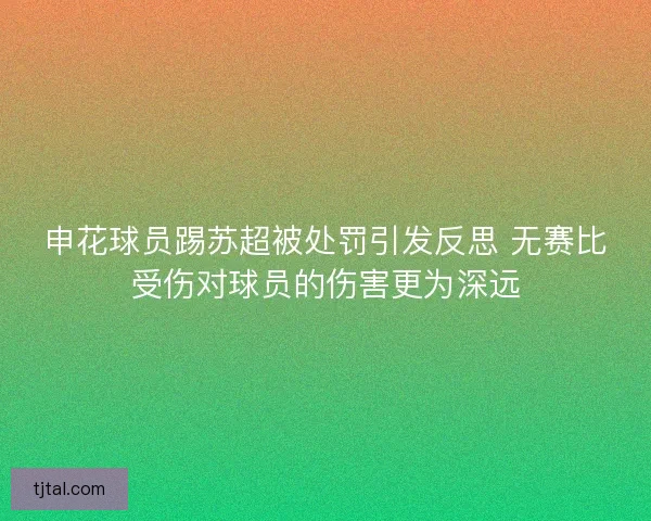 申花球员踢苏超被处罚引发反思 无赛比受伤对球员的伤害更为深远