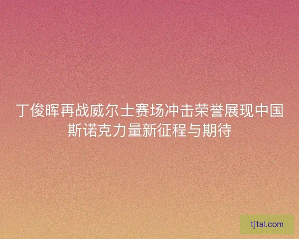 丁俊晖再战威尔士赛场冲击荣誉展现中国斯诺克力量新征程与期待